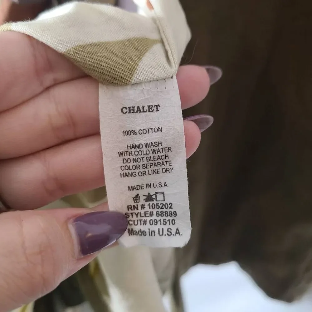 Chalet Womens Olive‎ Green Coat Size Medium Made in USA